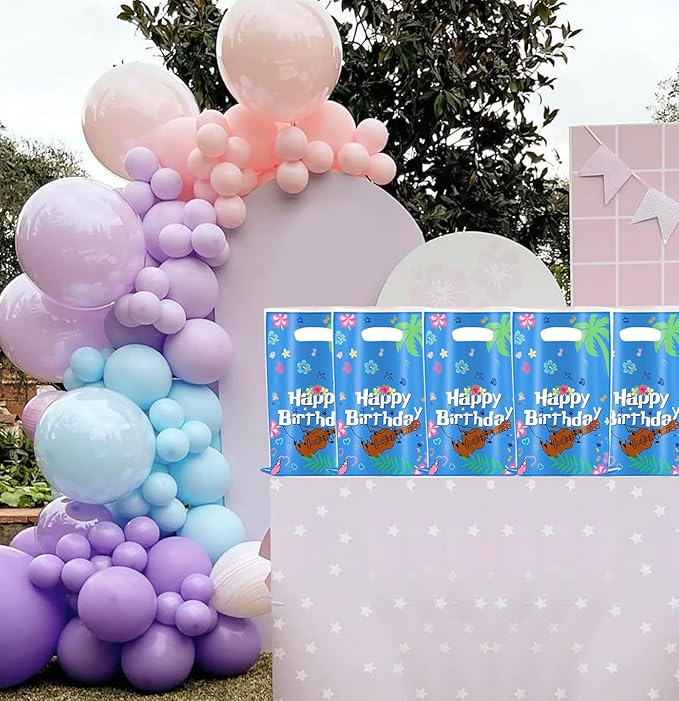 30Pcs Pink Blue Cartoon Animation Luau Party Gift Bags Birthday Theme Party Decoration Supplies for Kids Boy Girl