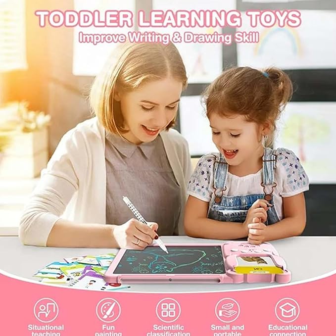 Audible Learning Cards - Child Language Builder, plasticse Reading Assistant, Sound Picture Cards, Handheld Study Aid | Phonics Teaching Machine Engaging Skill Development Activities with plasticse