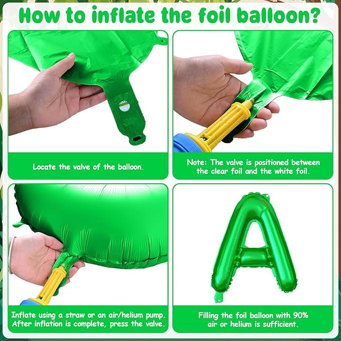 29PC Green Orange Happy Birthday Balloons Banner, 16Inch 3D Aluminum Letter Banner Sign, Green Orange Balloon 18 Inch Star Foil Balloon for Women, Men Party Supply