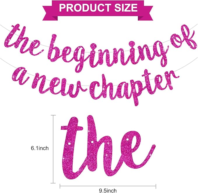 BEISHIDA The Beginning of A New Chapter Banner, Farewell party decorations,Graduation Sign 2026 Banner,Happy retirement Supplies,Going away party Sign Garland,Graduation banner Rose Red