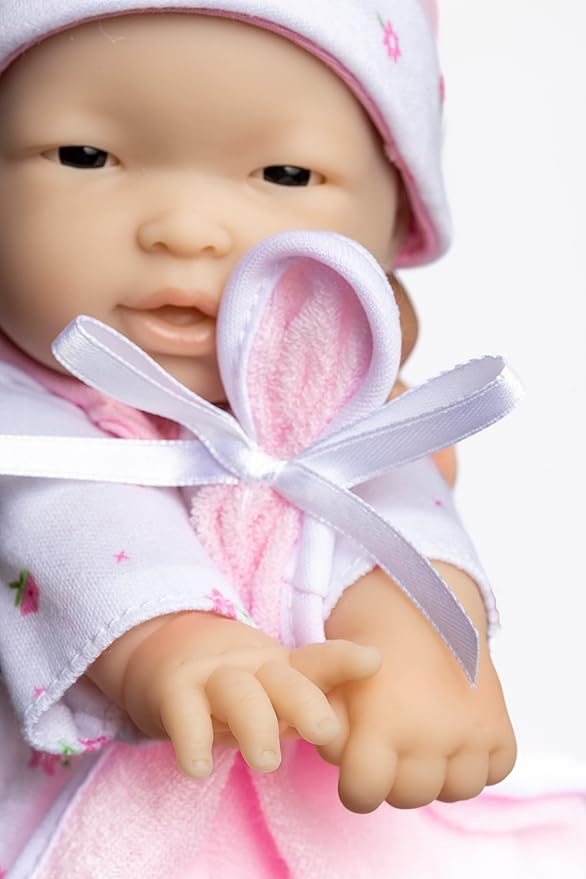 JC Toys Berenguer 11" Asian La Baby Doll,Pink Asian