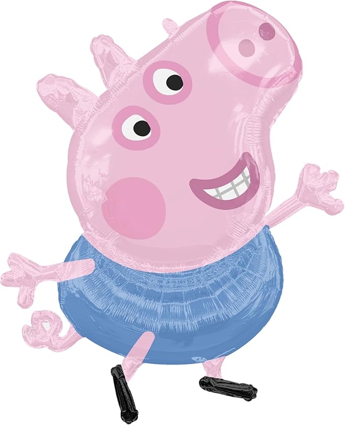 Anagram Peppa and George 5th Birthday Party Supplies Pig Foil Balloon Bouquet Decorations, BQ_4285