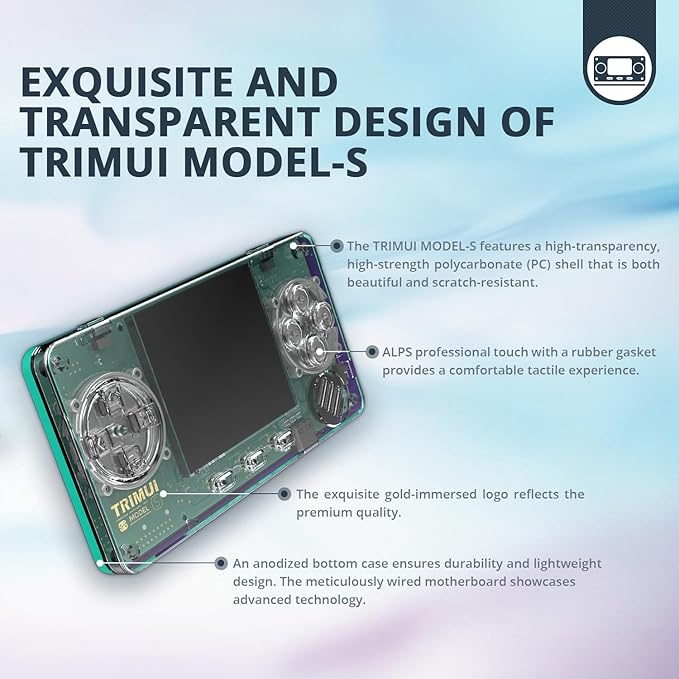 TRIMUI Model S Mini Handheld Game Console, 2 inch IPS Screen, Retro Video Game, Metal, ARM628 Processor (Grey-32GB)