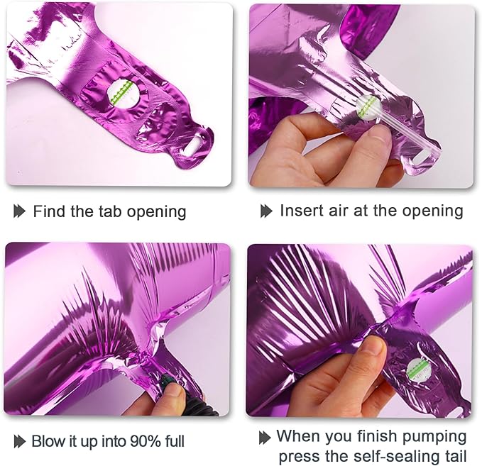 40 Inch Large 24 Balloon Numbers Rose Purple Big Foil Number Balloons Giant Helium Happy Birthday Party Decorations for Man and Women, Huge Mylar Anniversary Party Supplies
