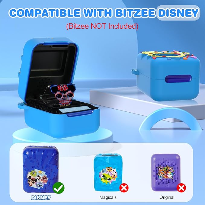 Silicone Case for Bitzee Disney Interactive Toy, Anti-Scratch, Washable, Shockproof Silicone Protective Cover for Bitzee Disney Interactive Toy Electronic Pets Accessories with Lanyard - Blue