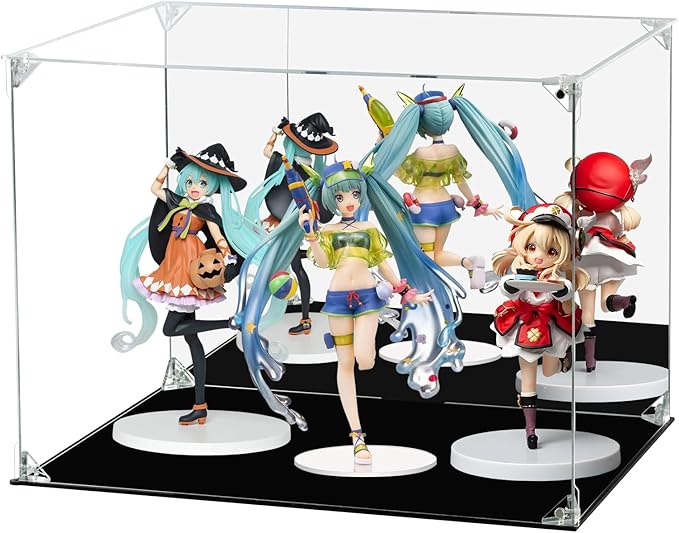 Acrylic Display Case for Collectibles Assemble Clear Acrylic Display Box with Mirrored Back, Alternative Glass Case for Action Figures Lego Model Doll Toys Display (15.7x12x12 inch, 40x30x30 cm)