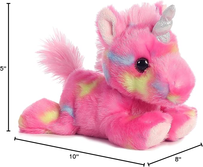Aurora® Vibrant Bright Fancies™ Jellyroll Unicorn™ Stuffed Animal - Eye-Catching Fun - Delightful Cuddles - Pink 8 Inches