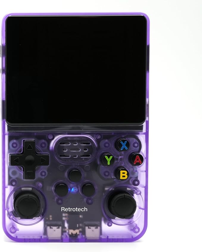 Retrotech R36S Handheld Video Game Console with Build-in 15000 Games (Purple Transparent)