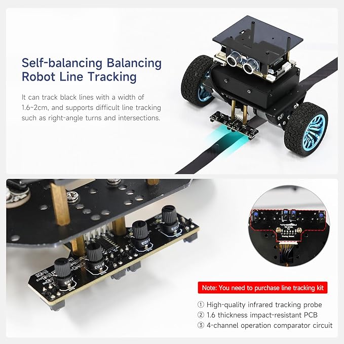 Yahboom Self-Balancing Robot Kit for STM32 Robots,with 4-Way Patrol Module,Supports Multi-Channel Type, Suitable for Teenagers,Suitable for STEM Projects