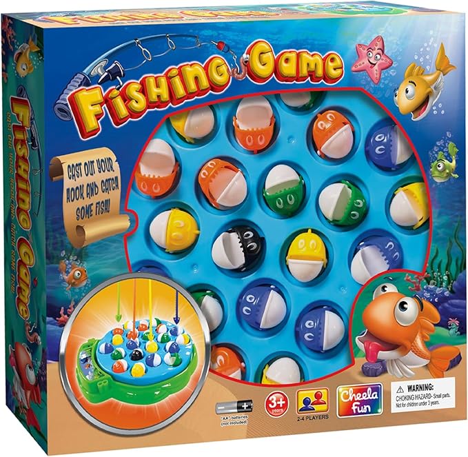 Fishing Game Toy for Kids with Rotating Board & Music | Interactive Fishing Toy | Educational Skill Building Game for Boys & Girls Ages 3+ | Fun Party Favor & Gift Idea| Green Base