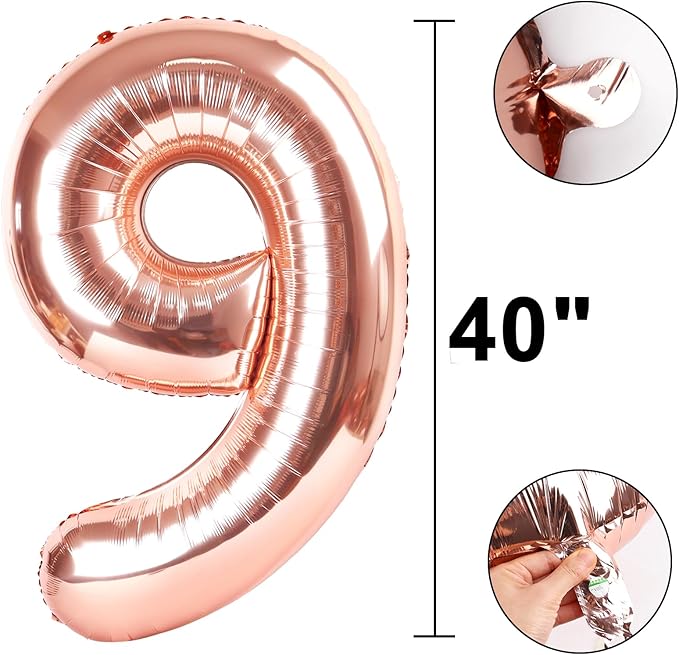 40 Inch Rose Gold Balloon Number 29 Balloon,Jumbo Mylar Foil Helium Balloon for 29 Digital Balloons for Birthday Party,Wedding Anniversary Party Decorations