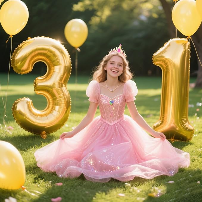 40 Inch Gold Balloon Number 13 Balloon,Jumbo Mylar Foil Helium Balloon for 13 Birthday Digital Balloons for Birthday Party,Wedding Anniversary Party Decorations