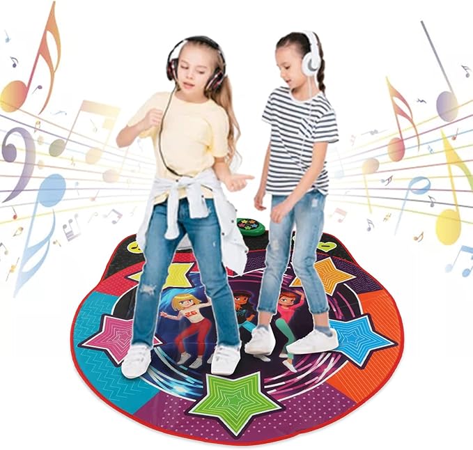 Dance Game Pad,Dancer Blanket with LED Lights, Dance Mixer Playmat for Baby Boys Girls, Electronic Touch Sensitive Design Plug in MP3 Adjustable Music Tempo Dance Mat Toy