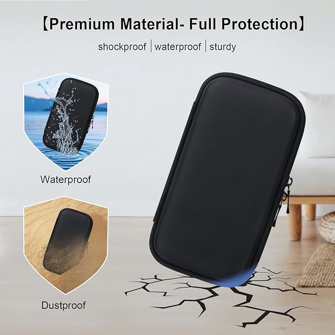 Elonbo Carrying Case for WELLST·G/TaddToy/Beijue/FAMILY POCKET/CCTU/X-JOYKIDS/GREENCREEK/Beico/KAVOYI/GuaiyeyeAP/TEBIYOU Handheld Game Console, Portable Electronic Gaming Player Bag, Black