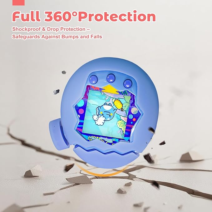 for Tamagotchi Paradise Case– Silicone Hard Shell Cover for Tamagotchi Paradise Electronic Pet,Waterproof Sweatproof Washable Shockproof Anti-Drop 360°Full Protection(Luminous Blue)