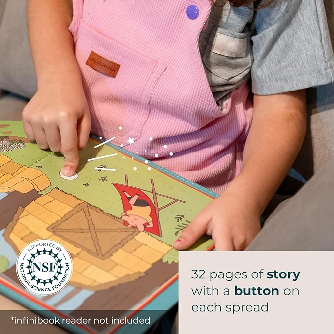 Cali’s Books The Three Little Pigs Infinibooklet - Interactive & Recordable Storybook with infinibook Reader for Kids, Learning Through Reading and Play