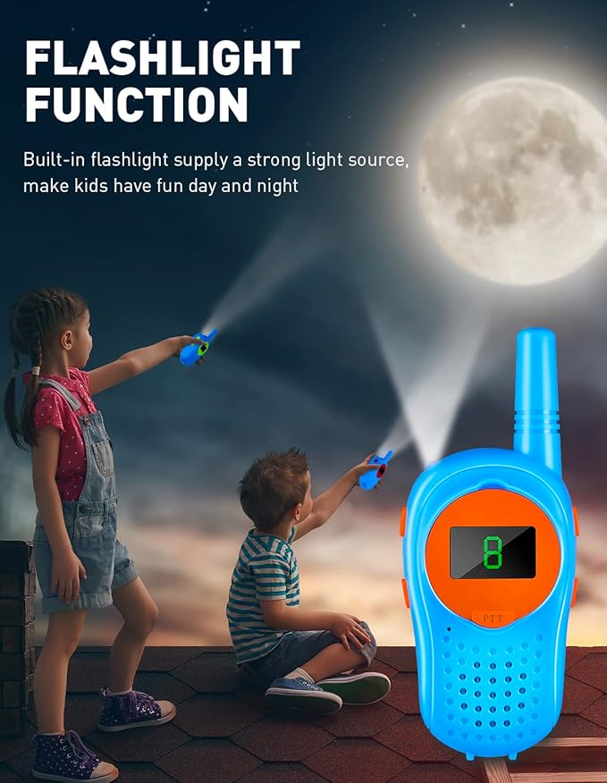Walkie Talkies for Kids 3 Pack Toys - Walkie Talkies Long Rangr LCD Flashlight 3 Miles Range - Best Christmas Birthday Gifts for 6-8 Year Old Boys and Girls