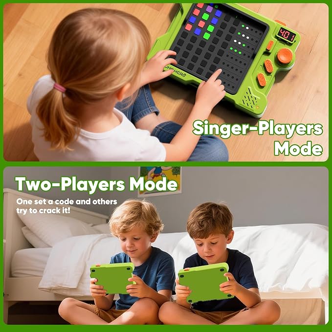 Super Decoder Game, 4-in-1 Code Breakers Game for 1-2 Players, Handheld Games for Kids and Adults, STEM Development Toys for Boys and Girls, Travel Games for Road Trip