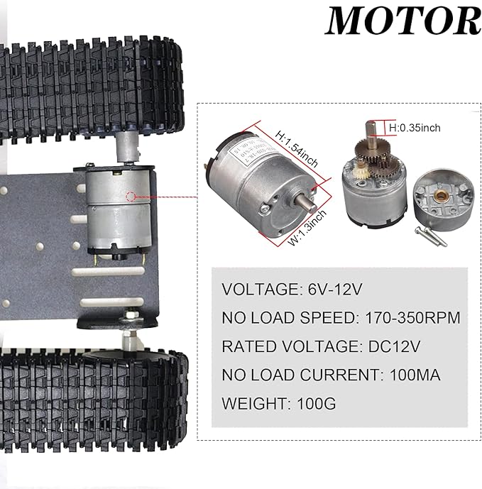 Professional Smart Robot Tank Car Chassis for School Eduactional Science Kits, DIY RC Tracked Robotic Obstacle Avoidance Platform Crawler Model with 2pcs Plastic Caterpillars, Remote Control STEAM
