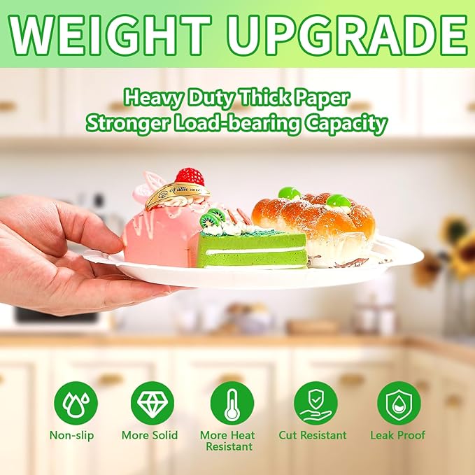 Grencian 60Pcs Golf Party Paper Plates 9" Disposable Heavy Duty White and Green Golf Symbol Dessert Paper Plates Let’s Par-Tee Birthday Tableware Set for Par-Tee Kids Birthday Sports Party Supplies