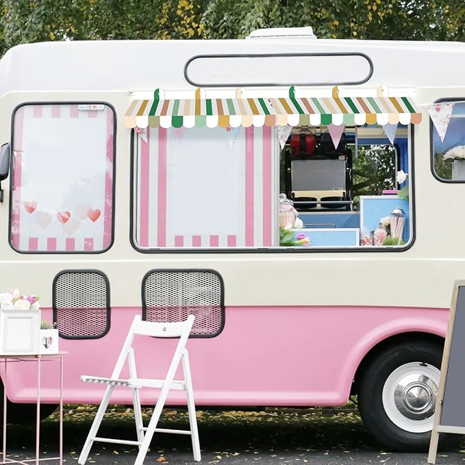 2 Piece Circus Awning Decoration 3D Carnival Tent Awning Wall Decorations for Circus Theme Party, Carnival Stand, Party Favors Supplies (Boho)