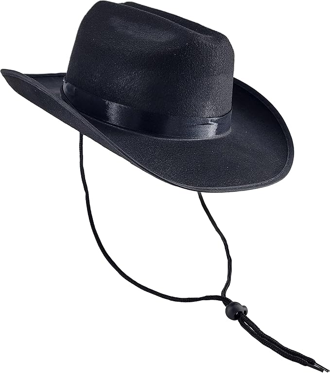 The Dreidel Company Cowboy Felt Western Hat, 22" Circumference Dress Up Costume Clothes for Kids, Pretend Play, Party Favors