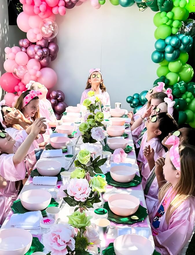 Pink and Green Balloon Garland Arch Kit - Witch Balloon Arch Kit, Pink Green Balloons and Foil Fringe Curtains, Witch Hat Crown Exploding Star Broom Balloons for Birthday,Witch Themed Party Decor