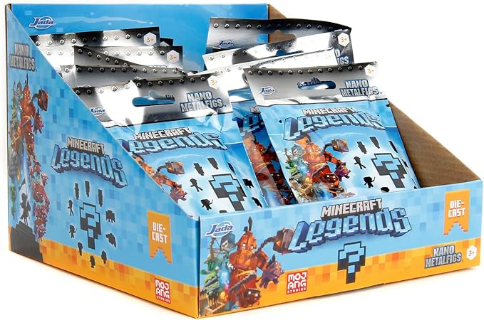 Jada Toys Minecraft Blind Pack Nanofigs Wave 2 (4 cm) - Mystery Box Figure Made of Metal, Collectible Figures Legends Series, from 3 Years, 253261001