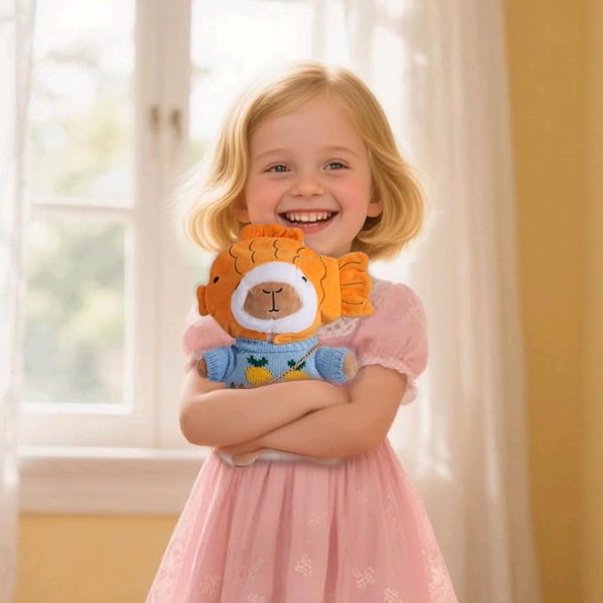Cute Capybara Plush with 10 Pcs Clothes & Accessories, Cute Capybara Stuffed Animal with Outfits, Dress Up Capybara Stuffed Animal Plush Toys for Kids Girl Boy Birthday