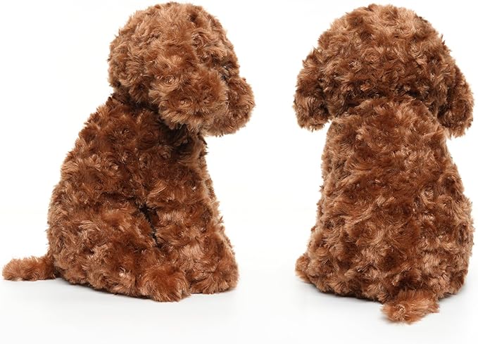 Adorable Labradoodle Plush Toy Fluffy Red Brown Poodle Stuffed Animal Dog Puppy, 12.6" - Perfect for Kids, Babies, Birthday, Nursery