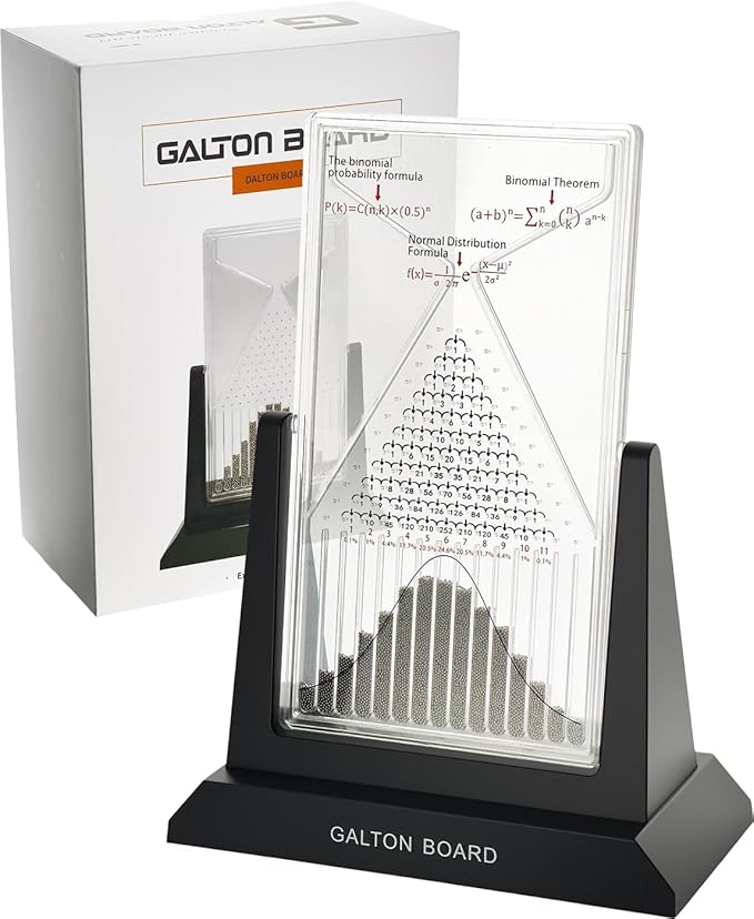 Galton Board Probability Demonstration Model - 12.6in Large Physics Learning Desk Toy with 17500 Metal Beads | Statistical Law Experiment Tool for School Labs & STEM Education