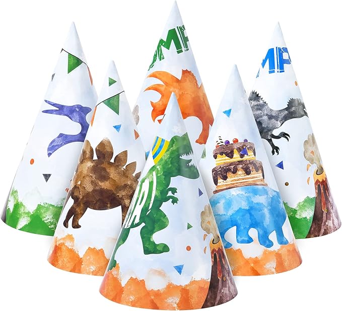 WERNNSAI Birthday Party Hats - 12 Pcs Birthday Party Supplies Cone Hat Headbands Colorful Paper Party Hats for Kids
