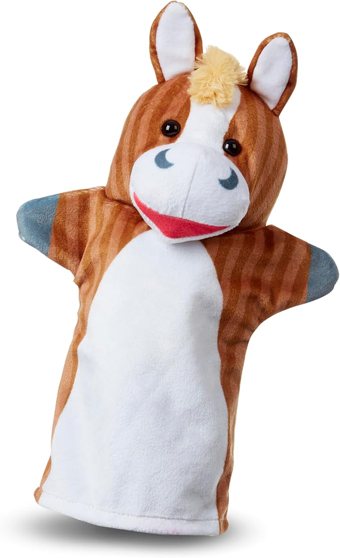 Melissa & Doug Barn Buddies Hand Puppets, Set of 6 (Cow, Sheep, Horse, Duck, Chicken, Pig)
