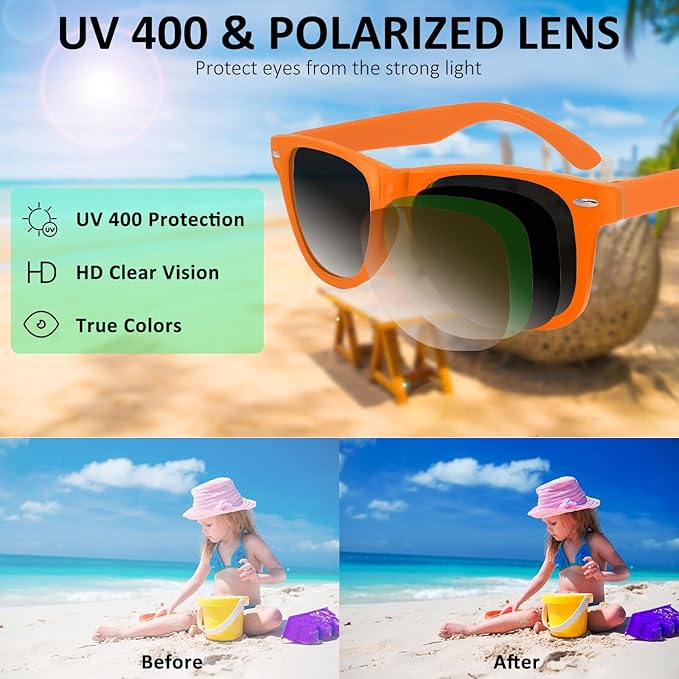 50 Pack 10 Color Neon Sunglasses Party Favors Bulk,80’s Retro Style Perfect Colorful Novelty Sun glasses Set for Birthday Party Supplies,Beach,Pool Party Favors,Goody Bag Favors for Kids Adults