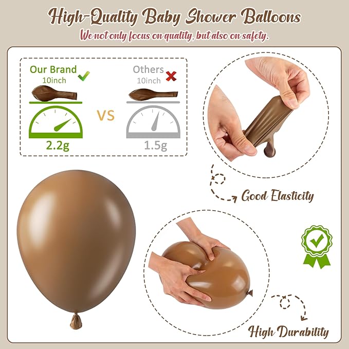 Neutral Baby Shower Decorations, Brown and Gold Balloon Arch Kit With Balloon Boxes Gold Letter for Neutral Bear Baby Shower Boho Gender Reveal Birthday Party Decorations Supplies
