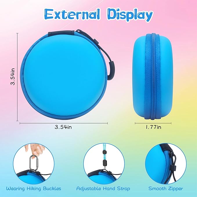 Carrying Case for Tamagotchi Paradise/Nano-MALS, Hard EVA Portable Storage Protector Cover with Lanyard & Carabiner for Kids, Case Only (Blue)