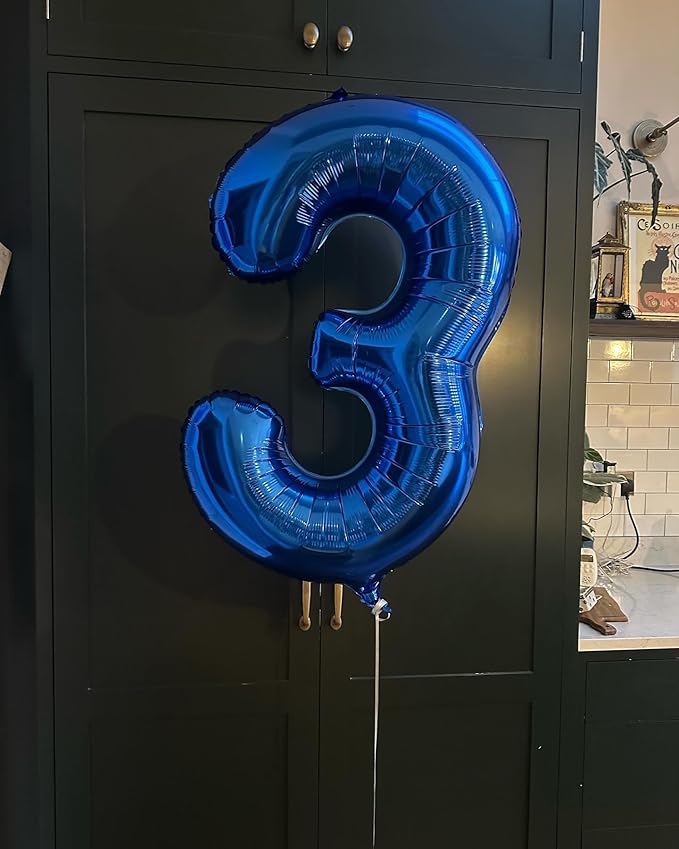 40 Inch Night Blue Number 5 Balloon, Giant 5 Number Balloons for 5th Birthday Decorations, Party Supplies for Baby Boy Girl, Night Blue Party Decor