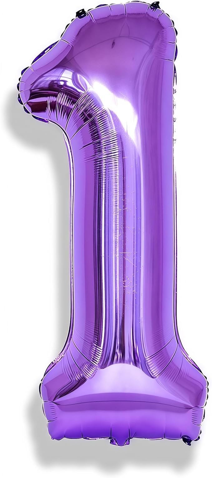 Purple 1 Balloon Number for Girls 1st Girls Birthday, 40 Inch Large Number Foil Balloons, Foil Helium for Women 31 Years Old Birthday Party Anniversary Graduation Party Decoration Kids Supplies