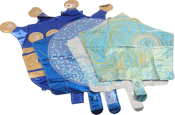 Blue Crown Balloons - Pack of 6 Foil Helium Mylar Balloons for Royal Navy Boy's Birthday or Baby Shower