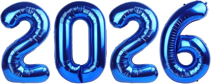 2026 Balloons New Years Eve Eve Decorations, 40 Inch Number Balloon, Dark Blue Balloons for New Years Eve Party Supplies 2026, Graduation Decoration, 2 6 20 26 Birthday Parties