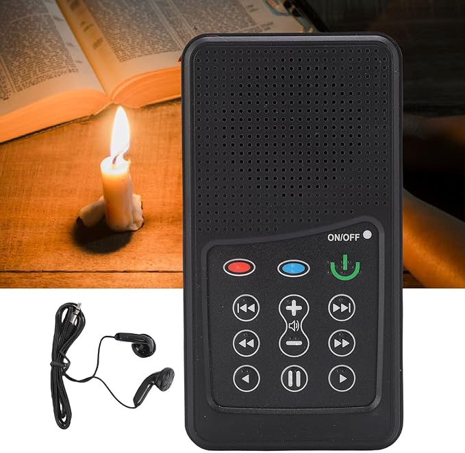 EBTOOLS Electronic Holy Bible Audio Player for Seniors Kids Blinds, Solar Powered & USB Rechargeable, 5 Language Versions, 8G Capacity (Japanese, World English, KJV)