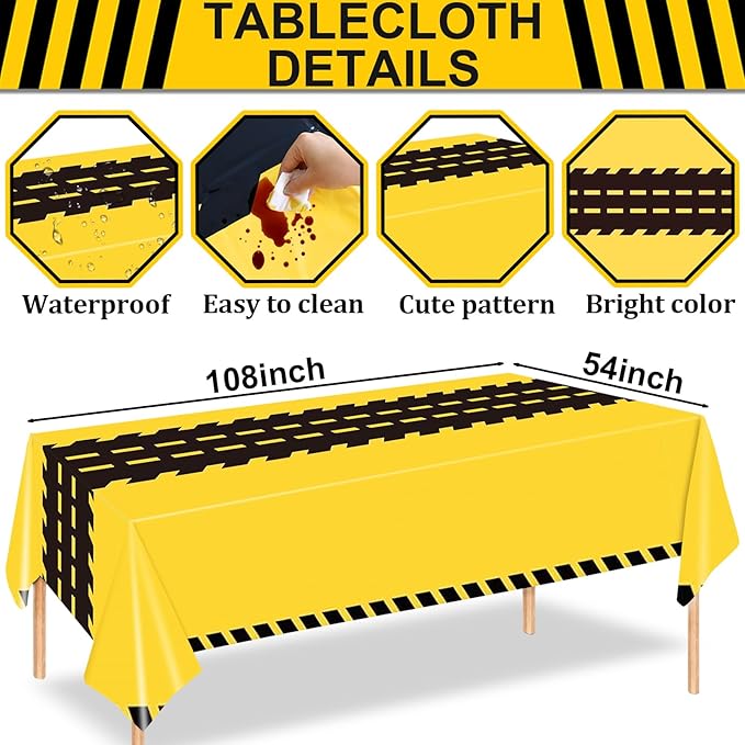 Construction Birthday Banner, Construction Birthday Party Supplies Vehicle Truck Paper Garlands Excavator Birthday Tablecloth for Boys and Girls