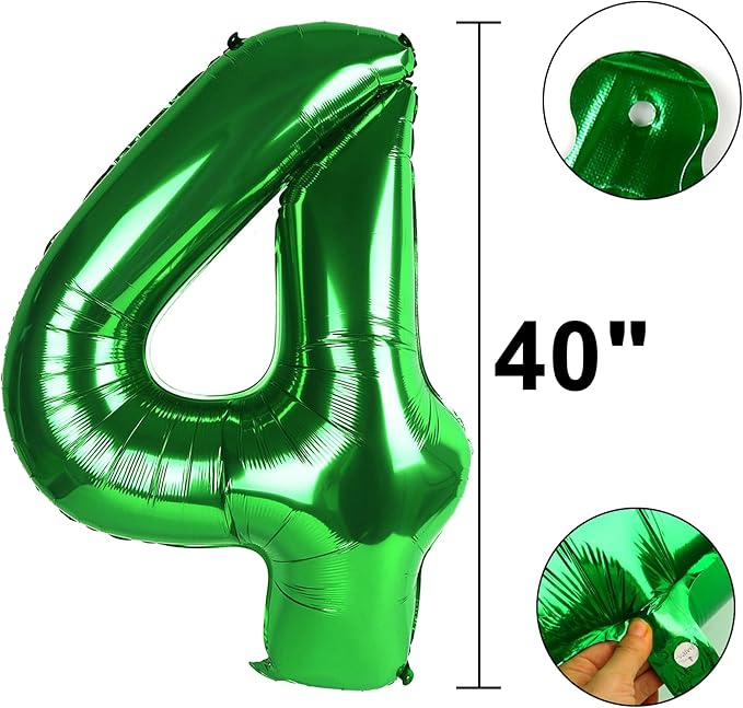 40 Inch Green 4 Number Balloons Giant Jumbo Huge 14 41 Foil Mylar Helium Number Digital Balloons Green Birthday Mylar Digital Balloons 14th Birthday Anniversary Events Party Decorations