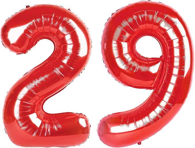 40 Inch Red Number 29 Digital Balloon,Jumbo Mylar Foil Helium Balloon for 29 Balloons for Birthday Party,Wedding Anniversary Party Decorations