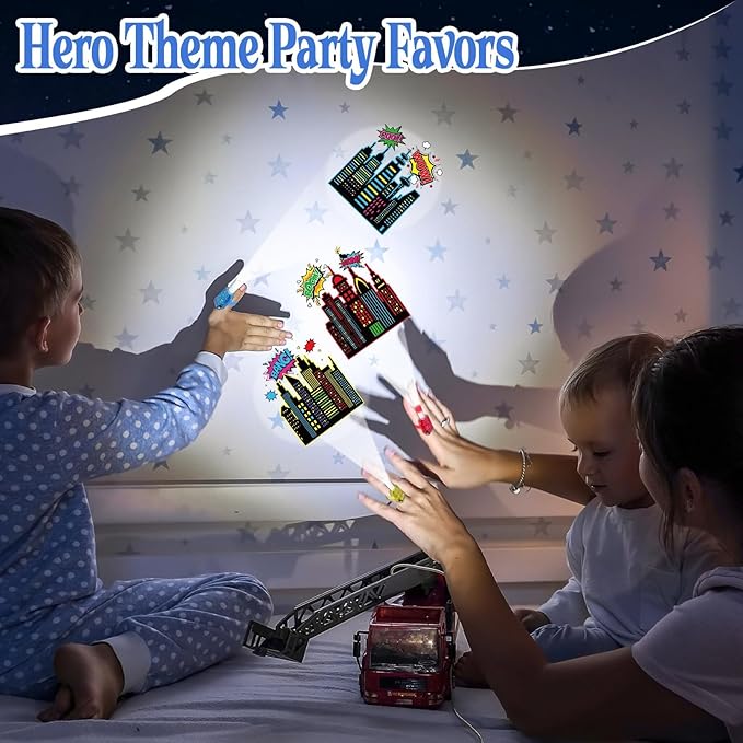36Pcs Super Theme Hero LED Finger Lights Hero Party Favors Glow in the Dark Light Up Finger Lights City Themed Toys Bulk for Super Birthday Party Goodie Bag Stuffer Birthday Gifts Classroom Prize