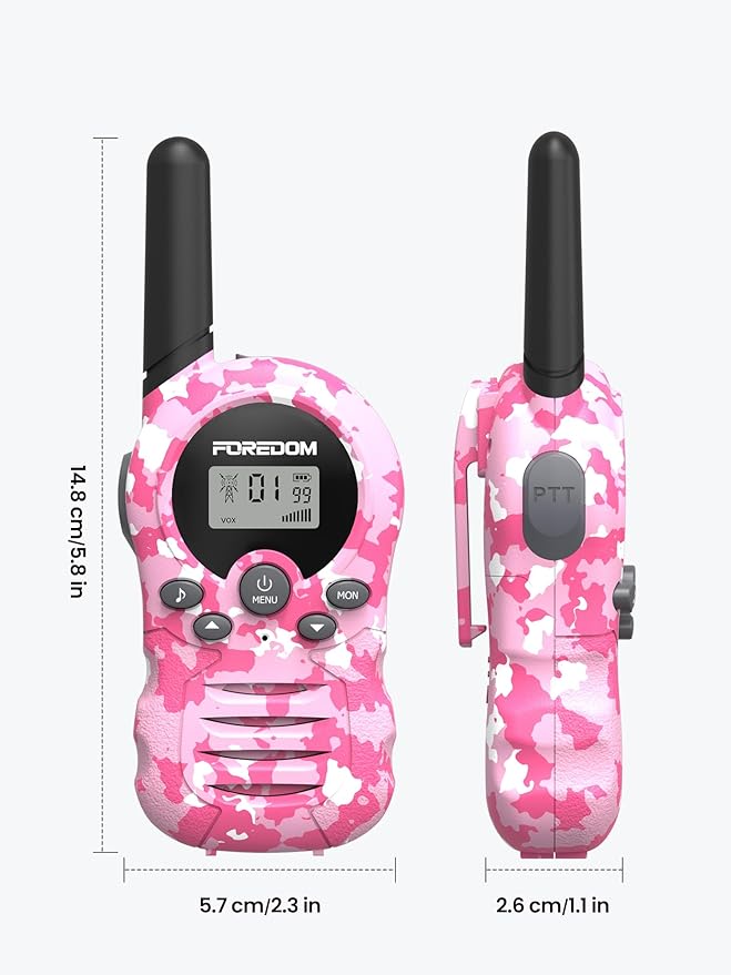 FOREDOM Walkie Talkies for Kids Walkie Talkies Long Range for Boys & Girls Age 3 to 12 Year Old Birthday Cool Army Toys - 3 Pack