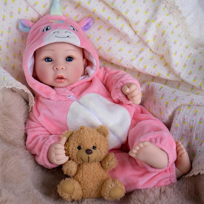 UOFTKIZ Baby Dolls - 17 Inches Real Life Girl Dolls with Soft Body, Gift for Kids 3+, Grandparents, New-Parents