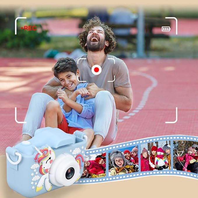 Kids Digital Video Camera, Kids Camera Toys, Digital Video Camcorder Camera for Boys and Girls Toddler (Blue)