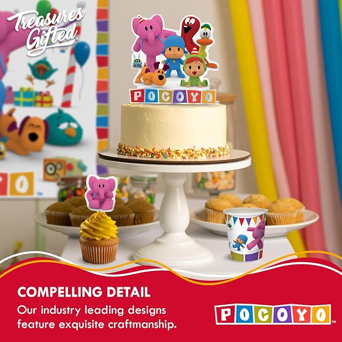 Treasures Gifted Officially Licensed Pocoyo Party Supplies Banner - (1) Pre-strung Banner - Pocoyo Birthday Decorations