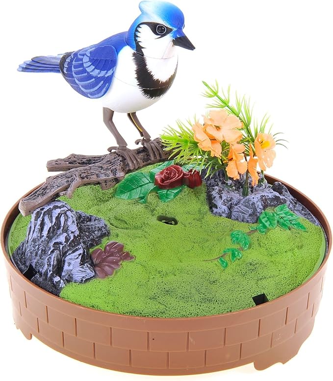 Generic A and E Imports - Singing & Chirping Bird in Cage - Realistic Sounds & Movements - Blue, AEIBC507D